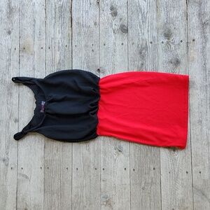 Fitted bodycon red and black tank dress size small sexy homecoming valentine's